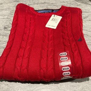 Nautica Red Cable Knit Sweater